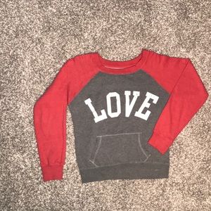 Green Sleeved- Gray and red sweatshirt